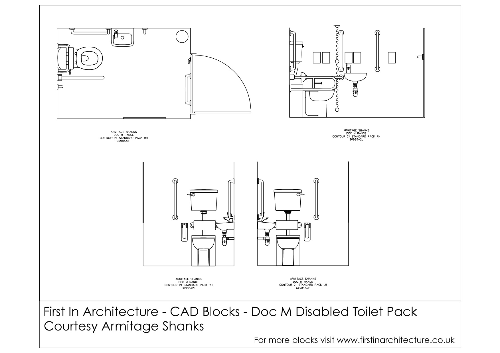 免费CAD模块- Doc M残疾人卫生间
