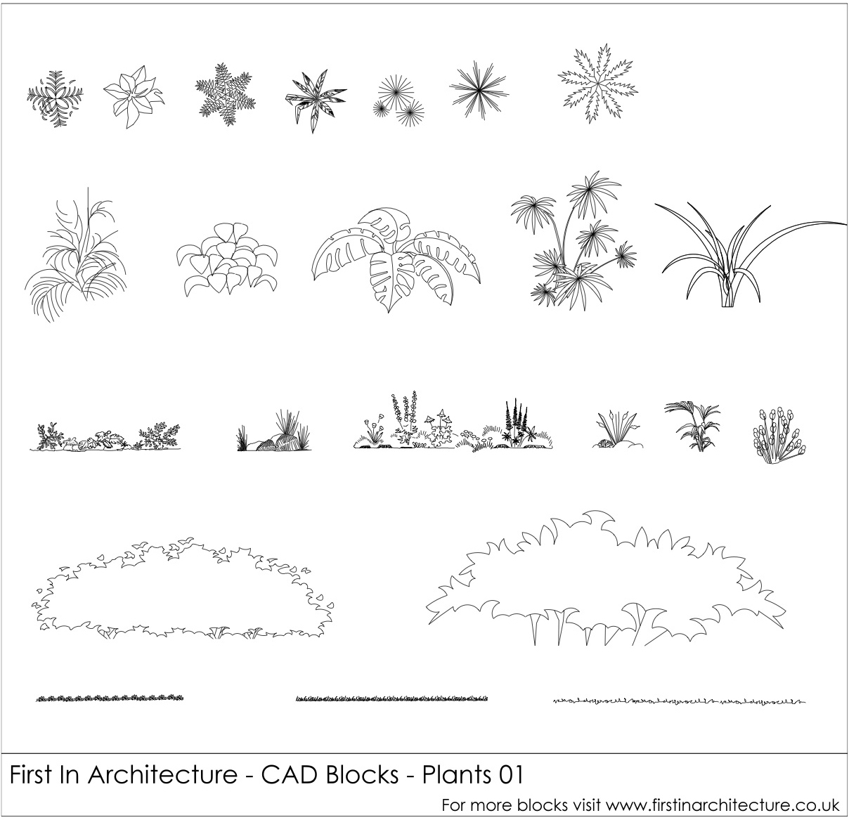 免费CAD模块——植物和灌木01
