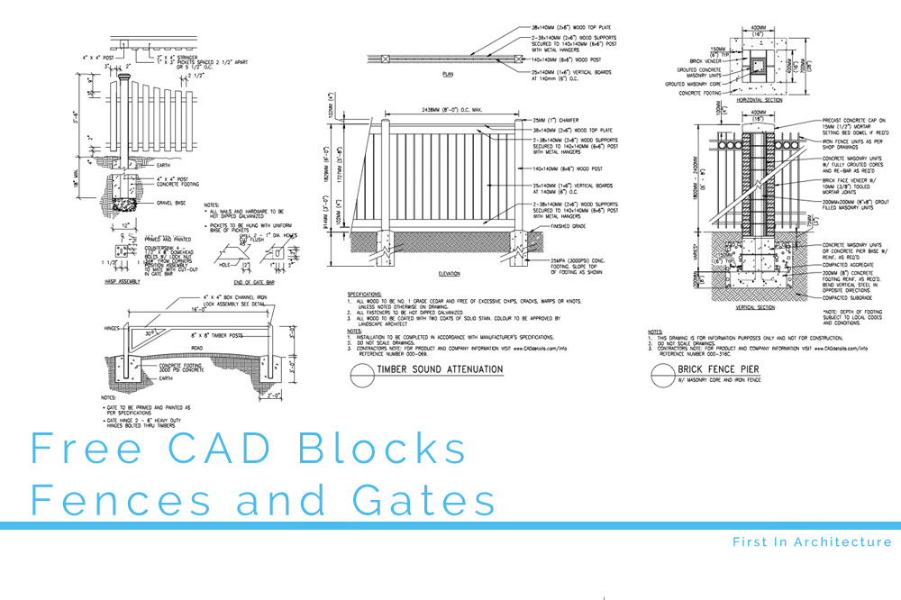 免费CAD块-栅栏和门